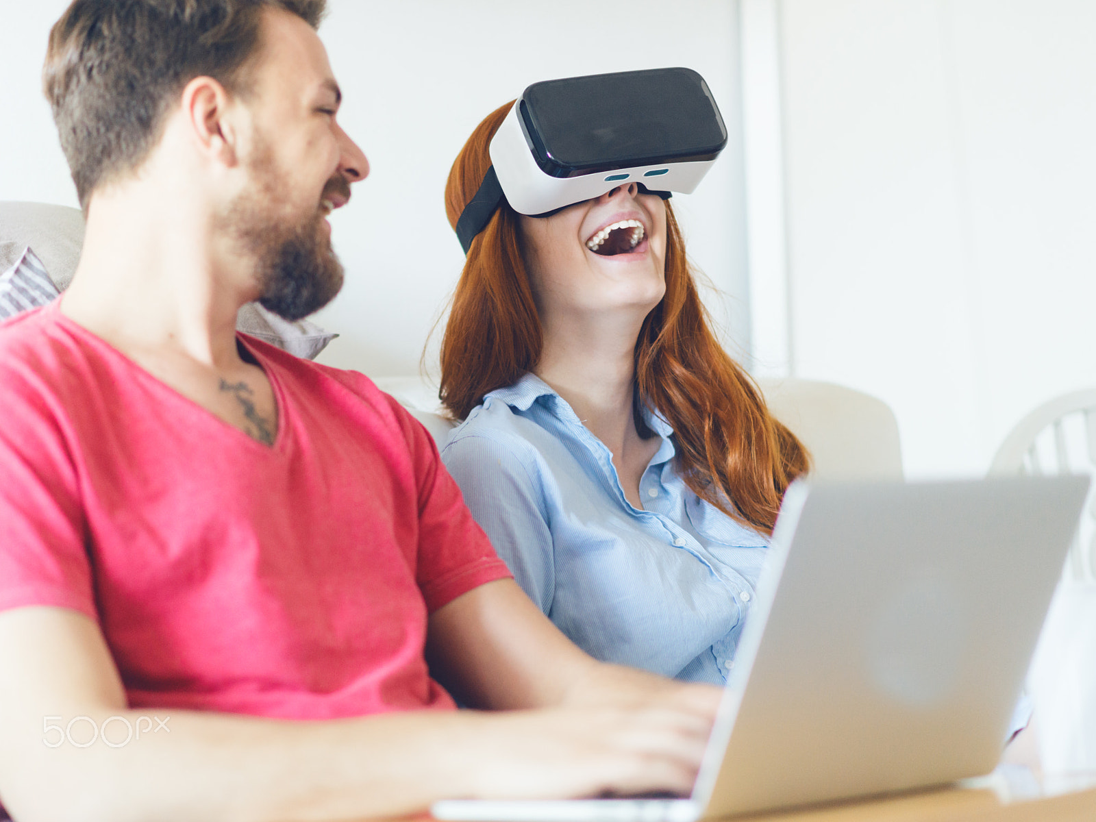 Nikon D800 sample photo. Young couple using vr headsets photography