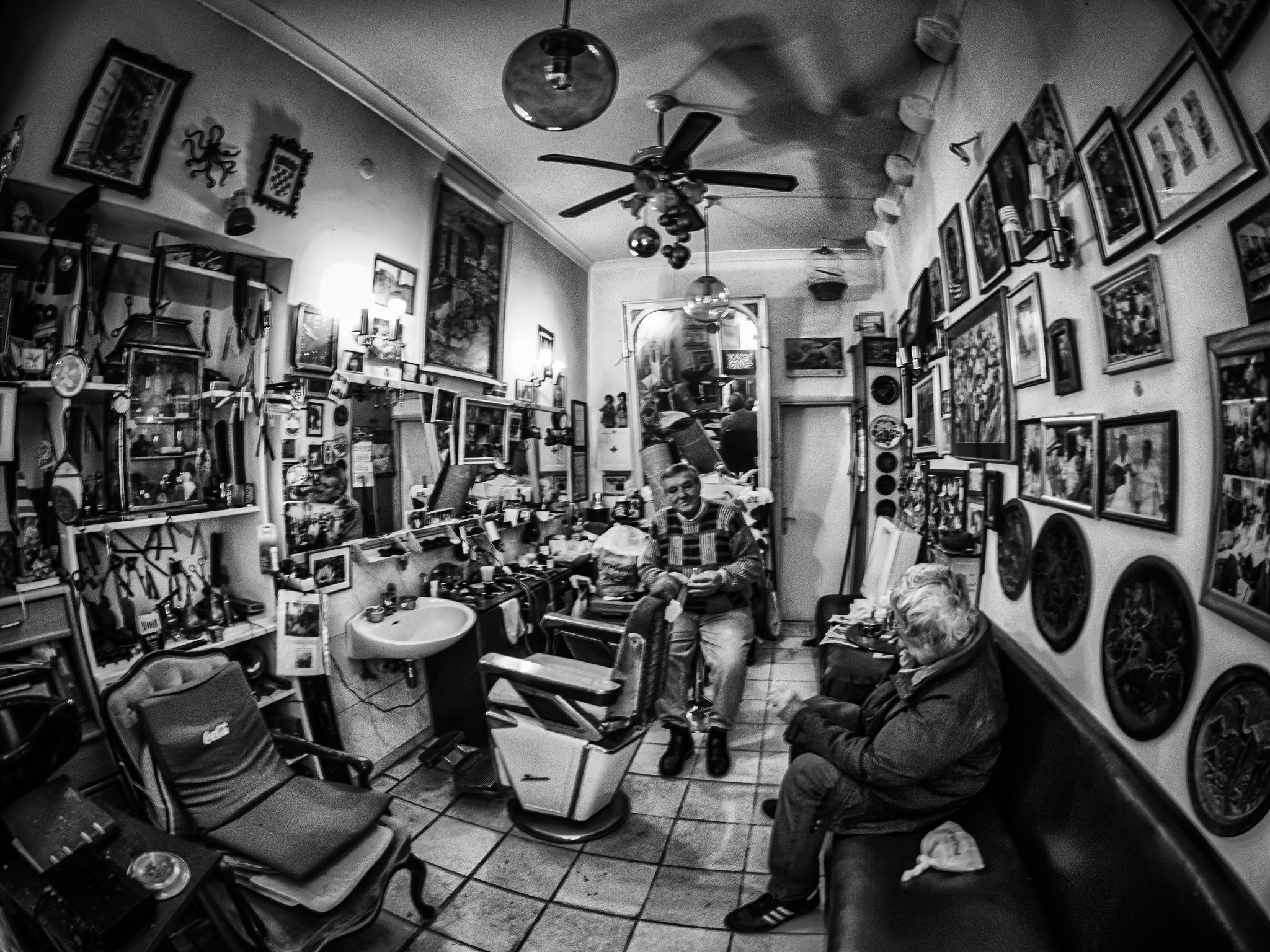 Olympus PEN-F sample photo. Inside an old style barber shop in dubrovnik photography