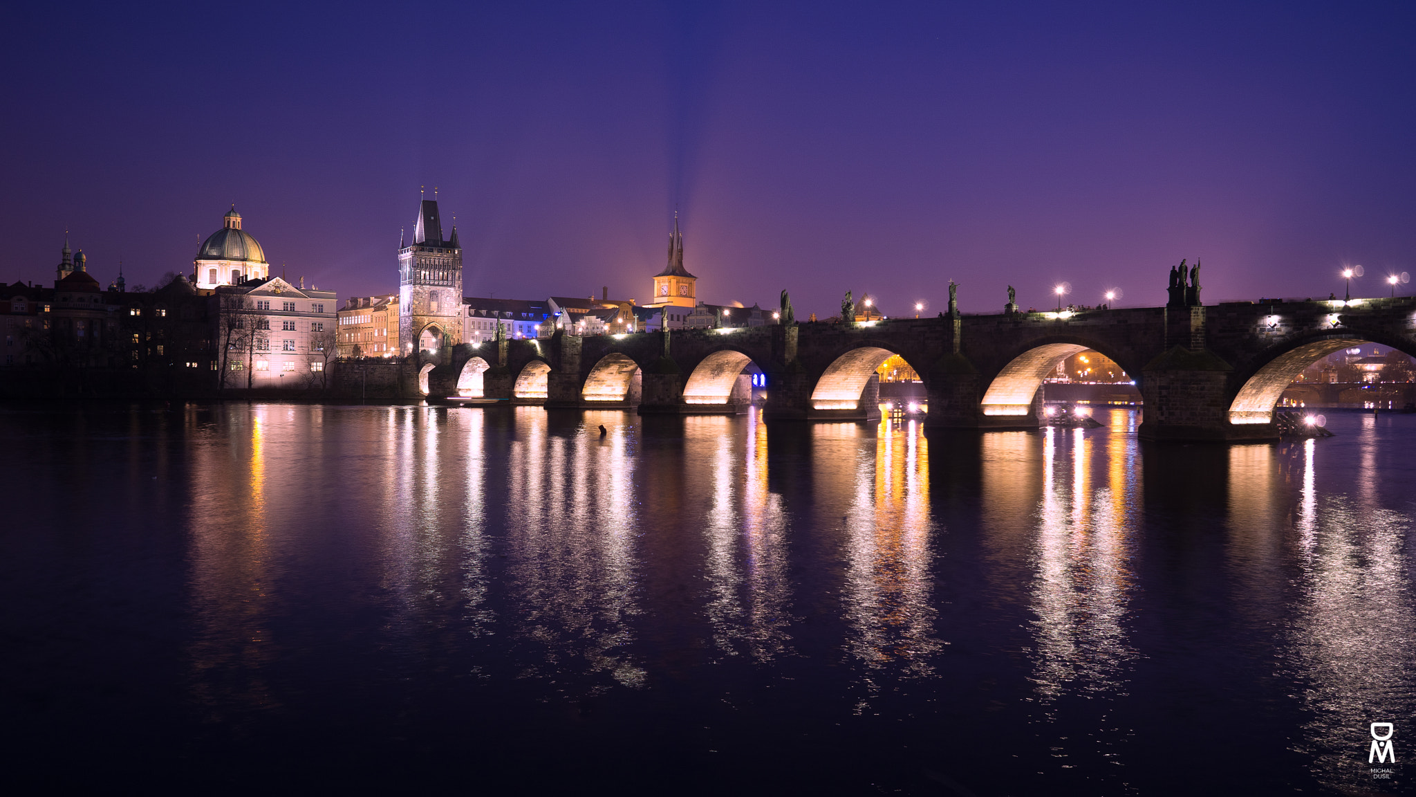 Sony a6000 + Sigma 19mm F2.8 EX DN sample photo. Charles bridge at night, prague photography