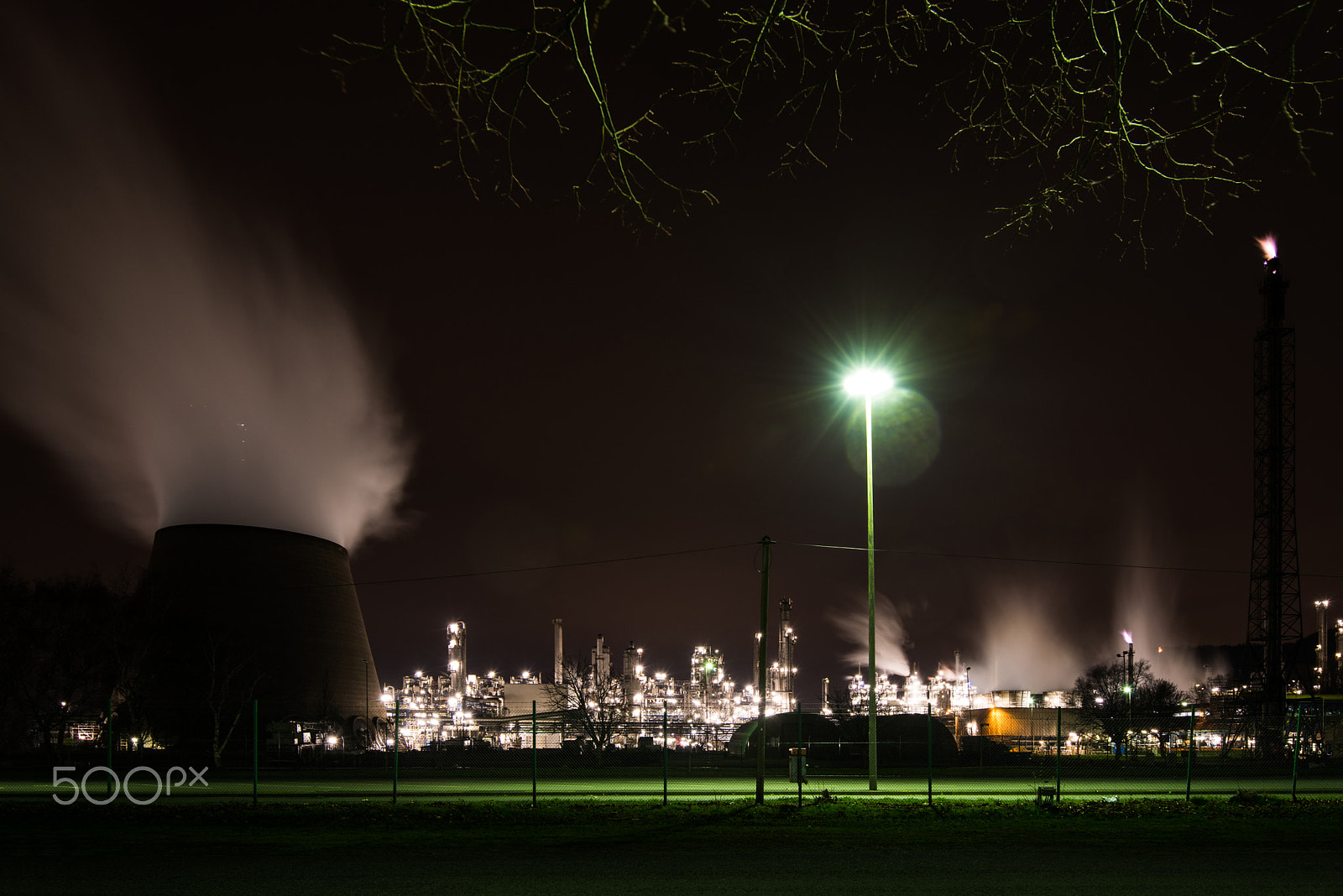 Nikon D810 sample photo. Oil refinery at night photography