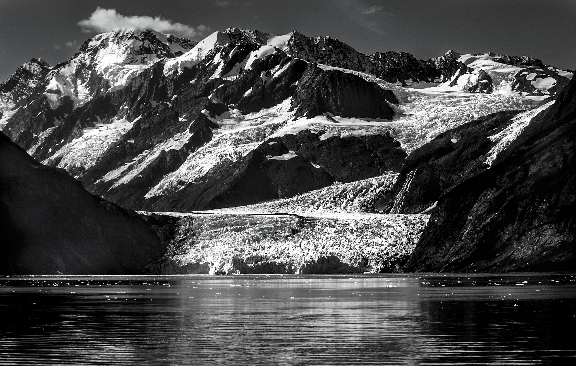 Nikon D800 sample photo. Prince william sound glacier alaska black and white photography