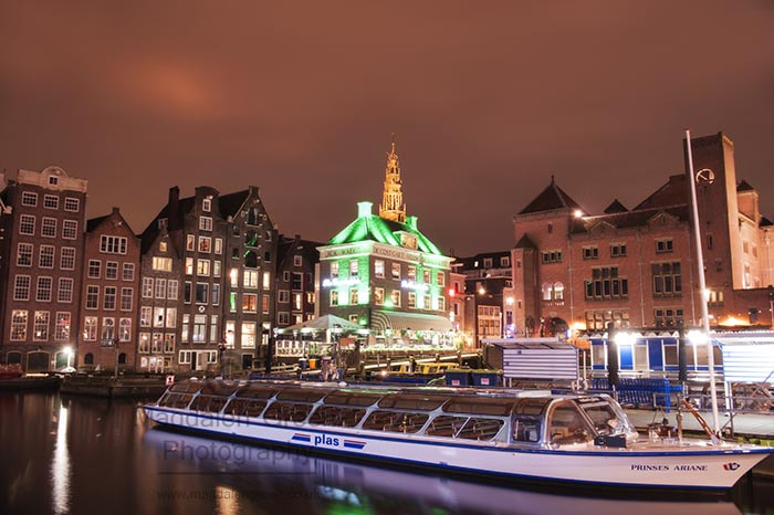 Nikon D700 sample photo. Damrak - pretty evening view - amsterdam - netherlands photography