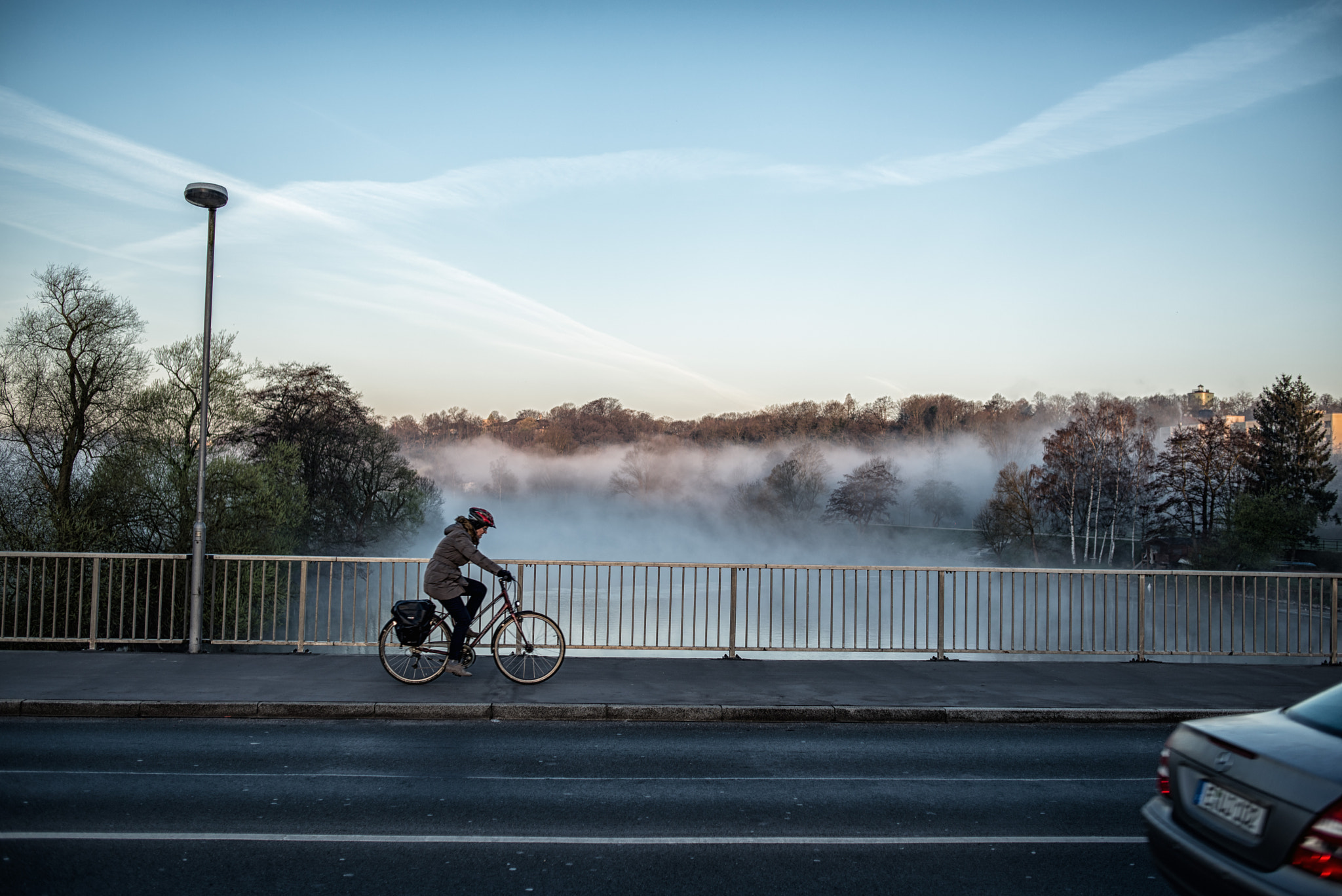 Nikon D600 + Nikon AF Nikkor 35mm F2D sample photo. Morning fog on river ruhr 2 photography