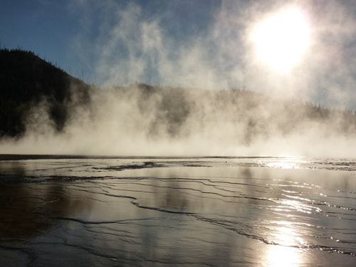 Panasonic DMC-ZS1 sample photo. Sunset over a boiling lake photography