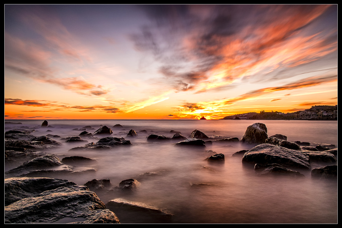 Fujifilm X-Pro1 sample photo. Sunset in almunecar, spain photography