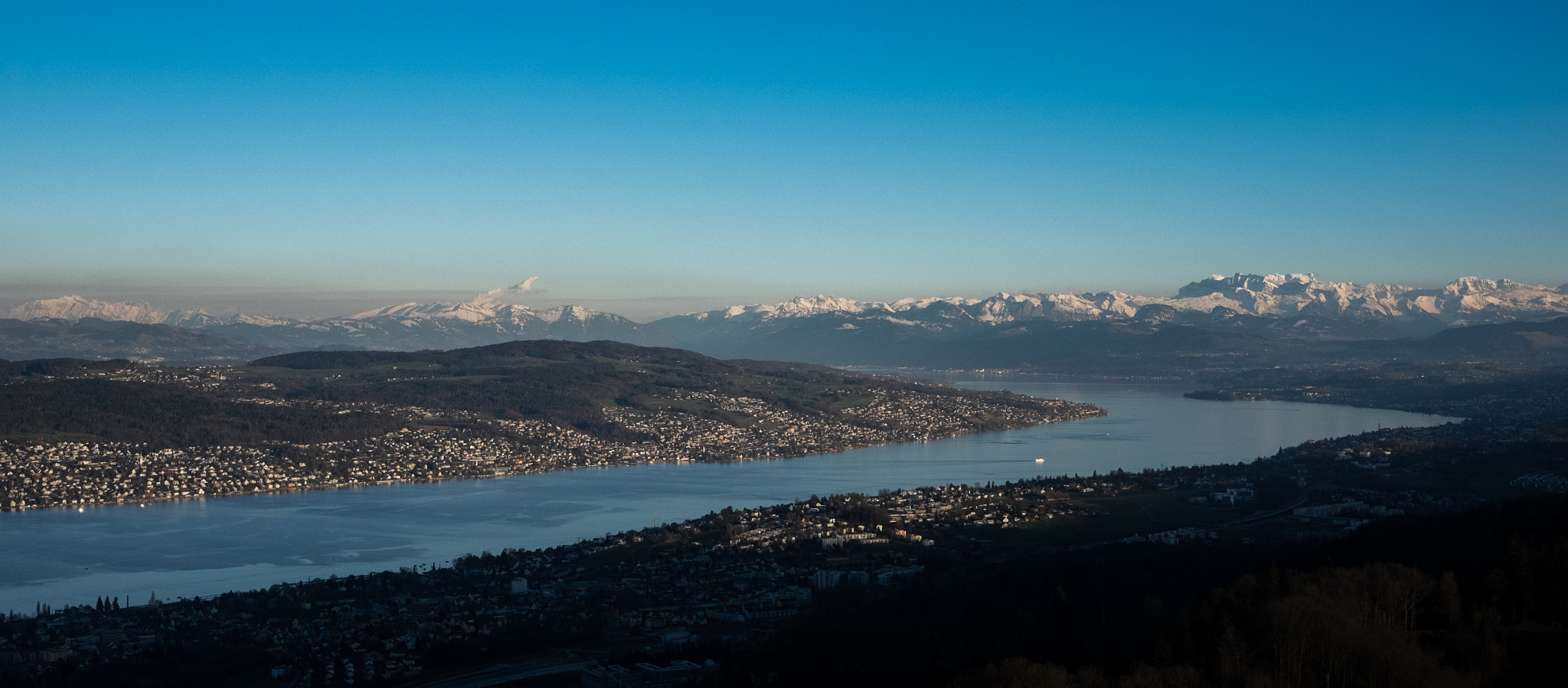 Fujifilm X-E2 + Fujifilm XF 27mm F2.8 sample photo. The golden coast - zurich from above photography