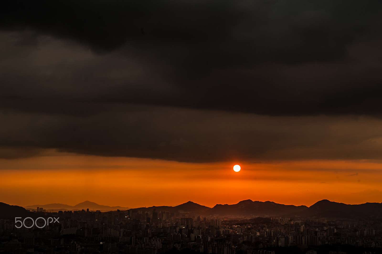 Nikon D700 sample photo. Beautiful sunset scenery in seoul, south korea photography