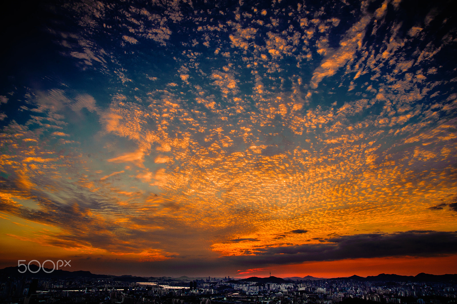 Nikon D700 sample photo. Beautiful sunset scenery in seoul, south korea photography