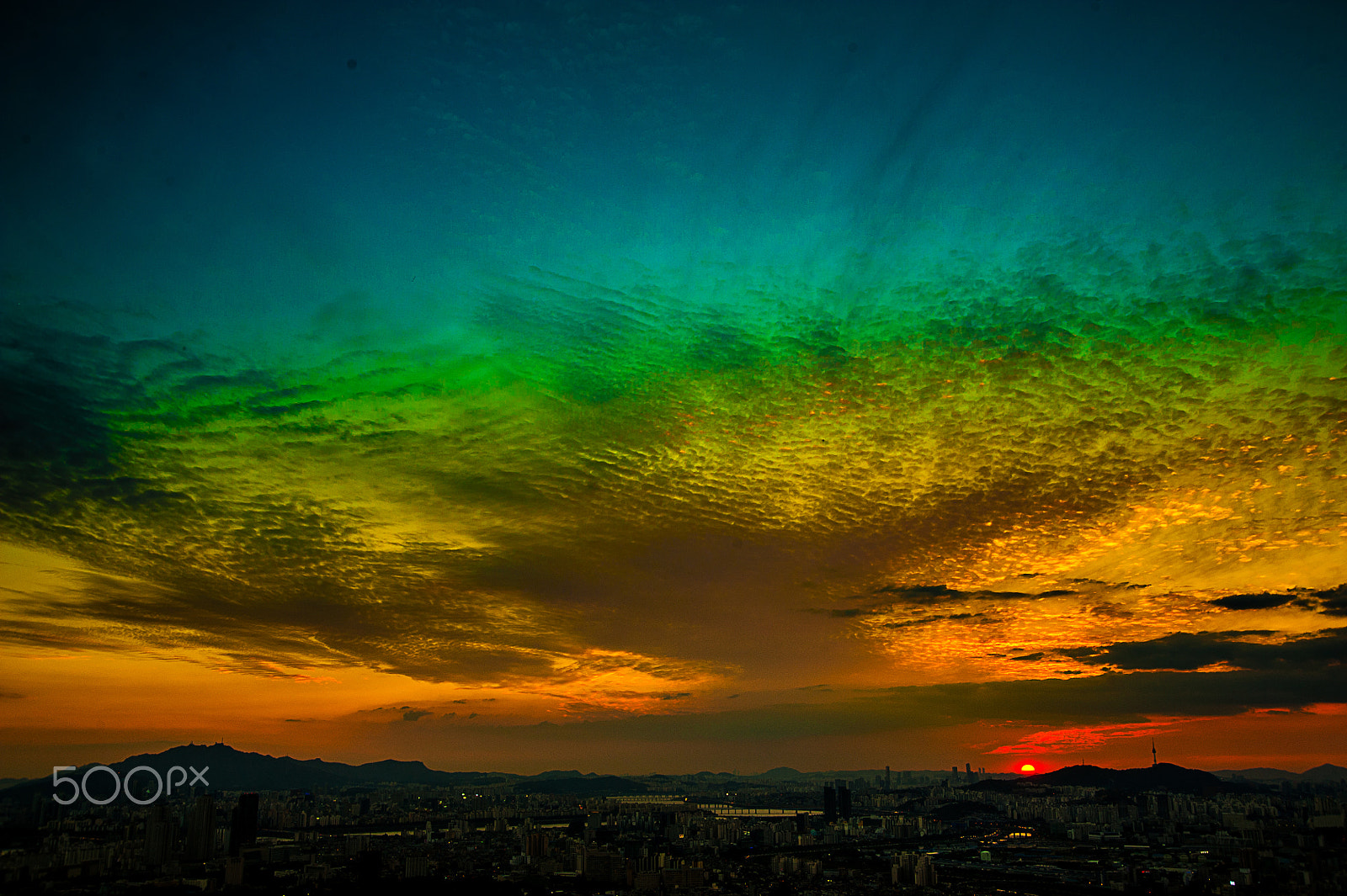 Nikon D700 sample photo. Beautiful sunset scenery in seoul, south korea photography