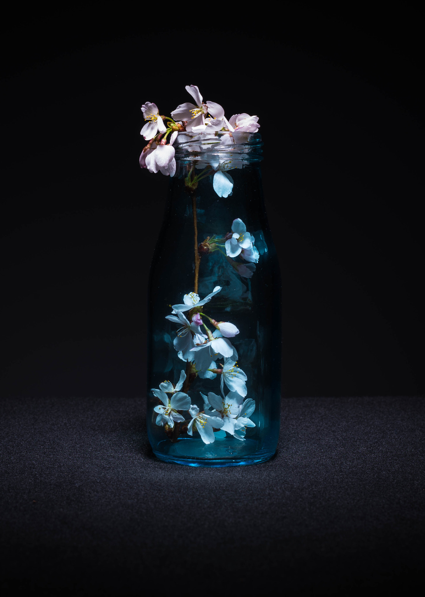 Nikon D610 + Nikon AF-S Nikkor 50mm F1.8G sample photo. Cherry in the blue bottle photography