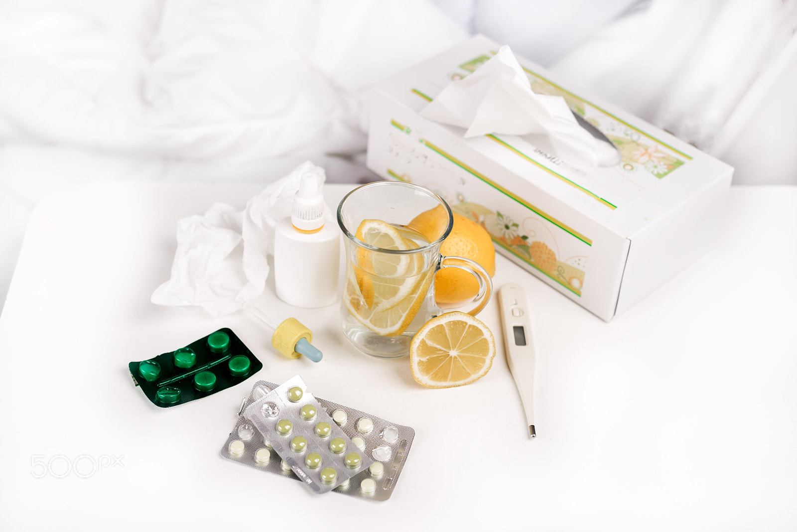 Nikon D610 sample photo. Tea and pills on table photography