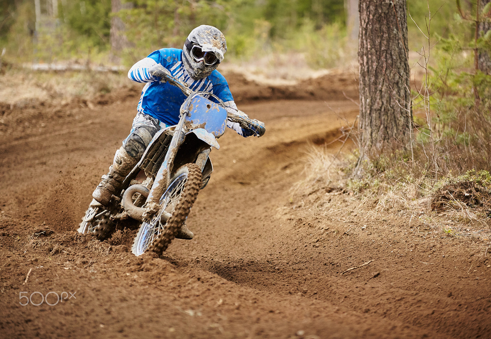 Sigma 70-200mm F2.8 EX DG OS HSM sample photo. Motocross driver accelerating the motorbike on the race track photography