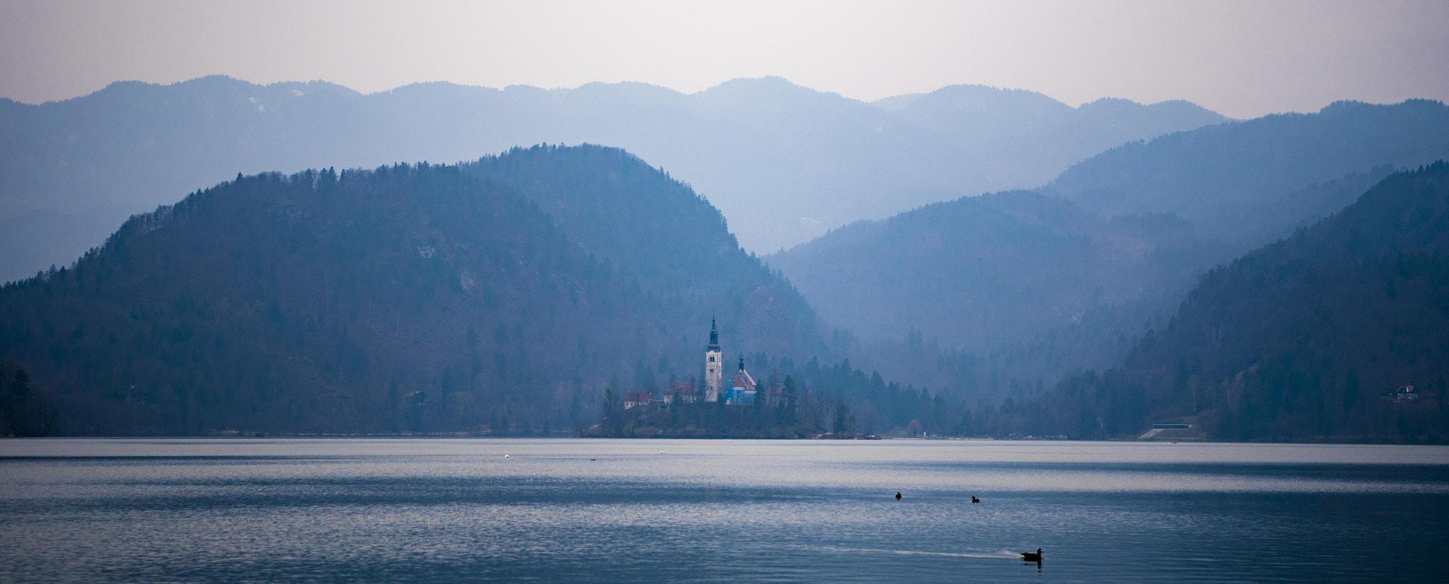 Nikon D750 + Sigma 24-70mm F2.8 EX DG Macro sample photo. A lake with a church photography