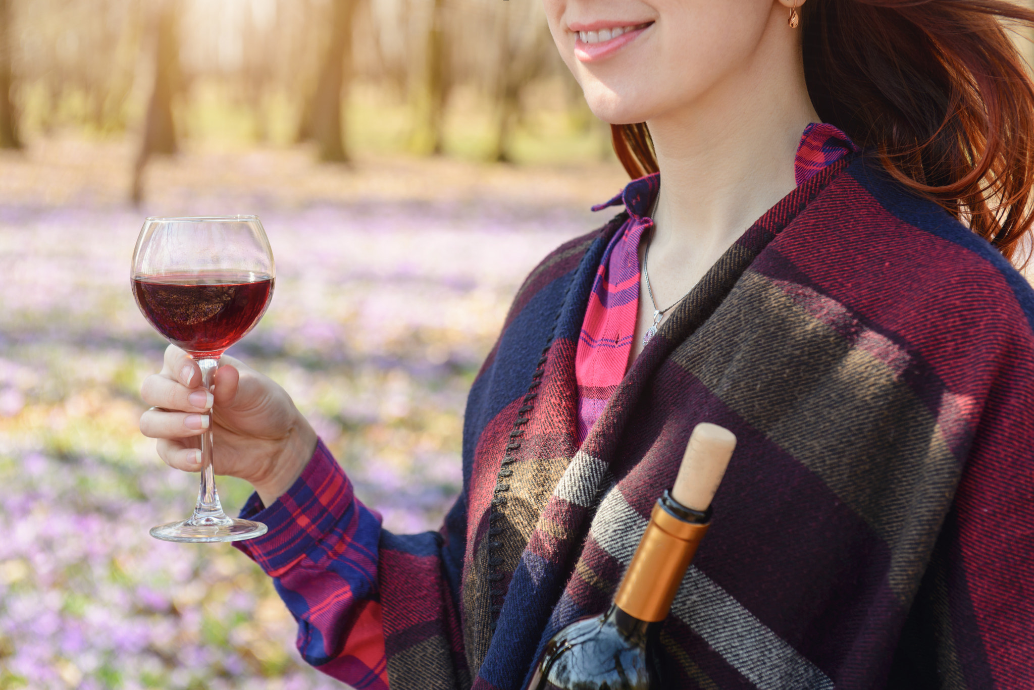 Nikon AF-S Nikkor 24-70mm F2.8G ED sample photo. Young woman enjoying red wine outdoors photography