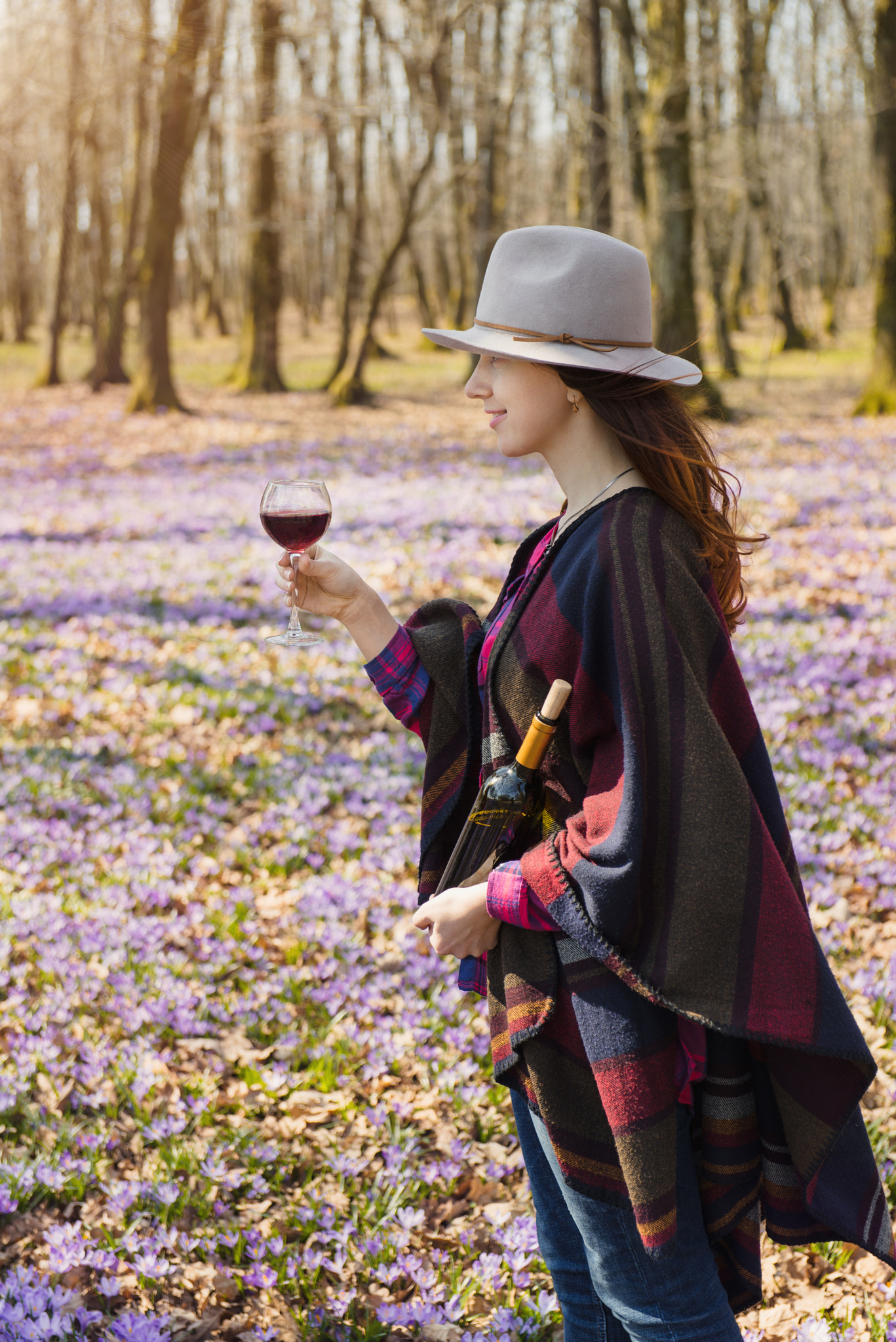 Nikon D600 sample photo. Young woman enjoying red wine outdoors photography
