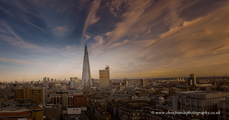 Sigma 24mm F1.8 EX DG Aspherical Macro sample photo. Sunset over the shard photography