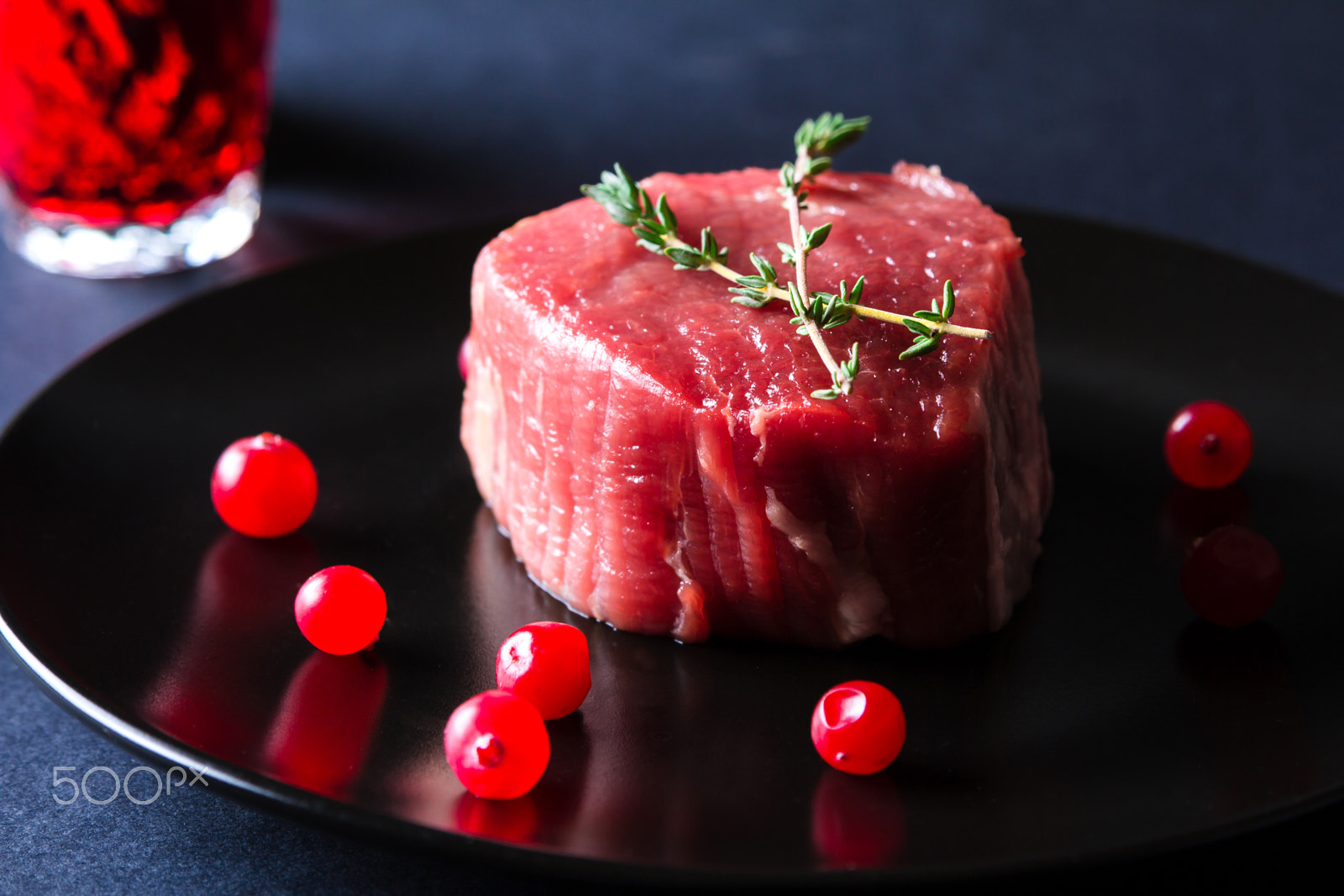 Canon EOS 60D + Tamron AF 28-75mm F2.8 XR Di LD Aspherical (IF) sample photo. Raw meat on black plate and dark background photography