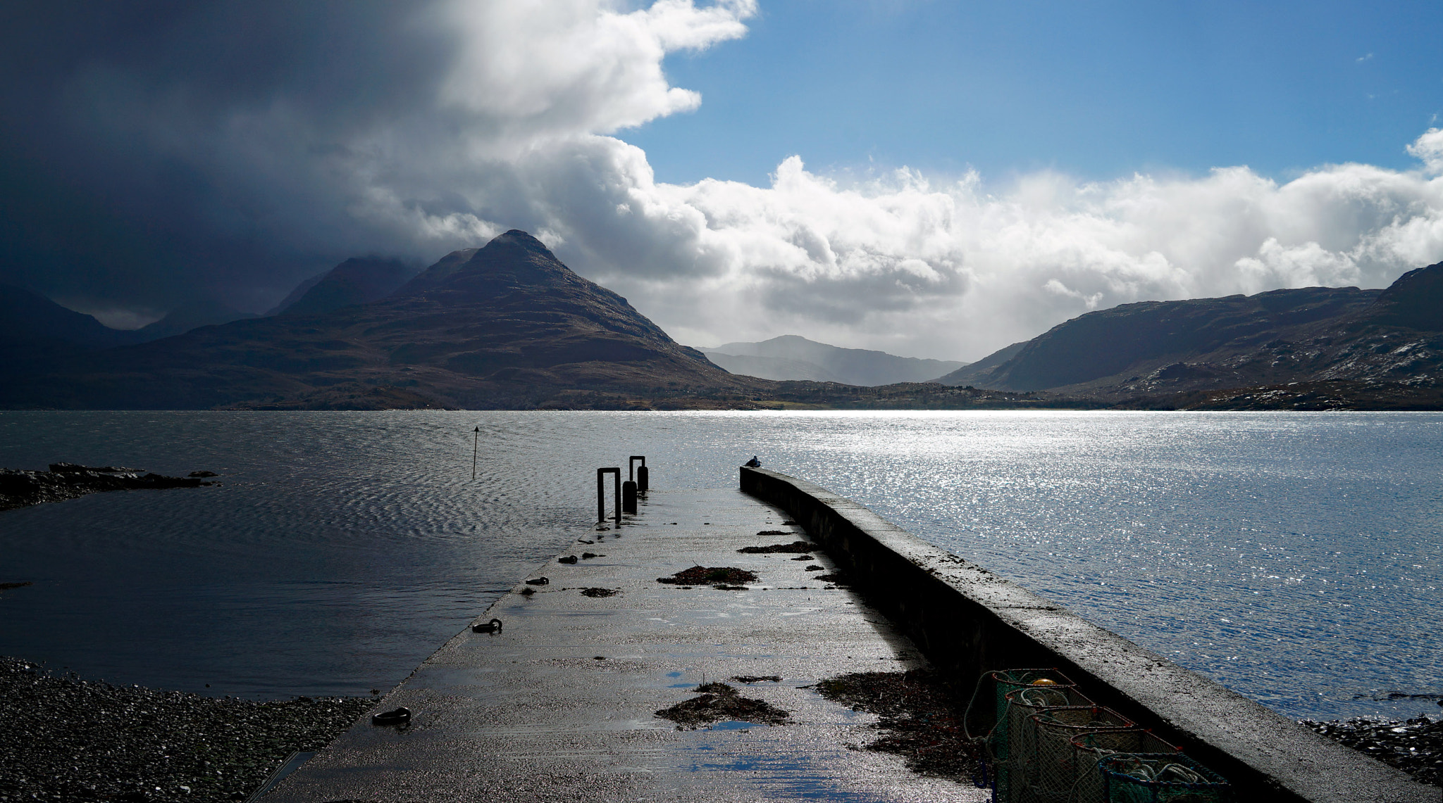 Sony Vario Tessar T* FE 24-70mm F4 ZA OSS sample photo. Jetty, inveralligin, torridon, scottish highlands photography