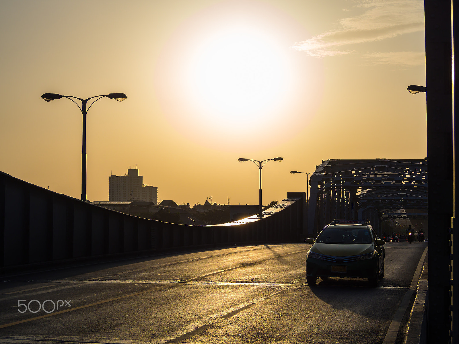 Olympus OM-D E-M5 sample photo. Bridge cross river under hot sunset. photography
