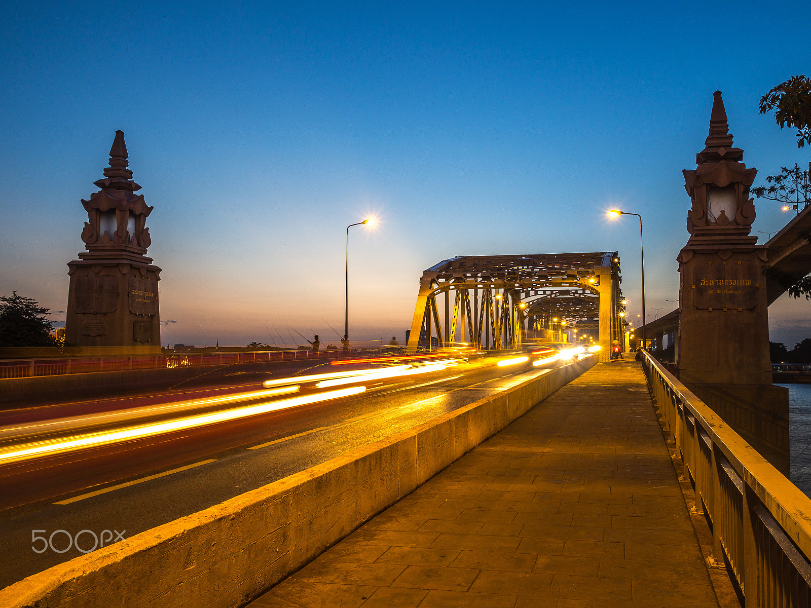 Olympus OM-D E-M5 sample photo. Light speed cross the bridge in bangkok, thailand. photography