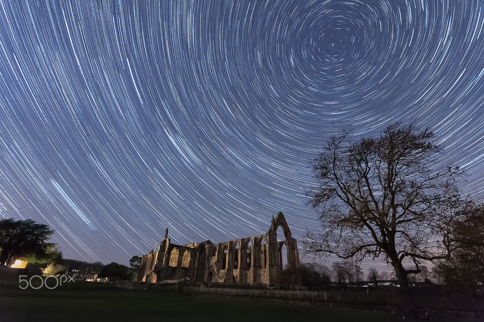 Nikon D90 sample photo. Bolton abbey - star trails photography