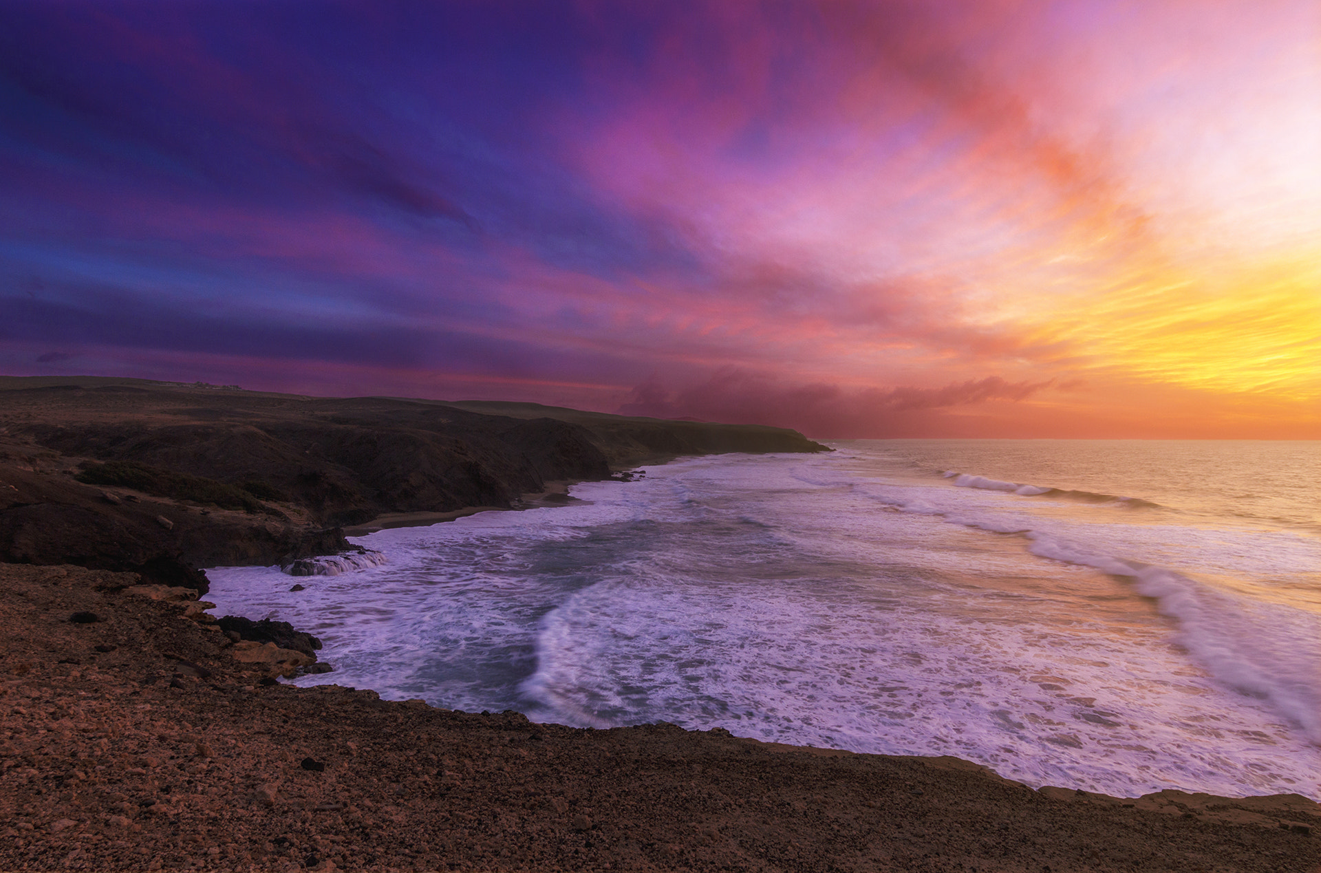 Canon EOS 750D (EOS Rebel T6i / EOS Kiss X8i) sample photo. Sunset at playa de pared in fuerteventura, canary islands photography