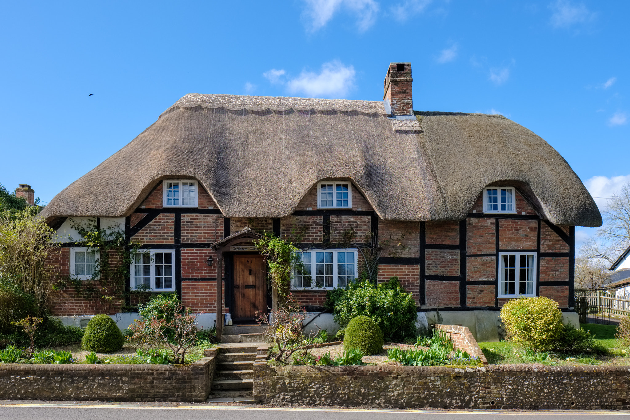 View of a Thatched cottage in Micheldever Hampshire