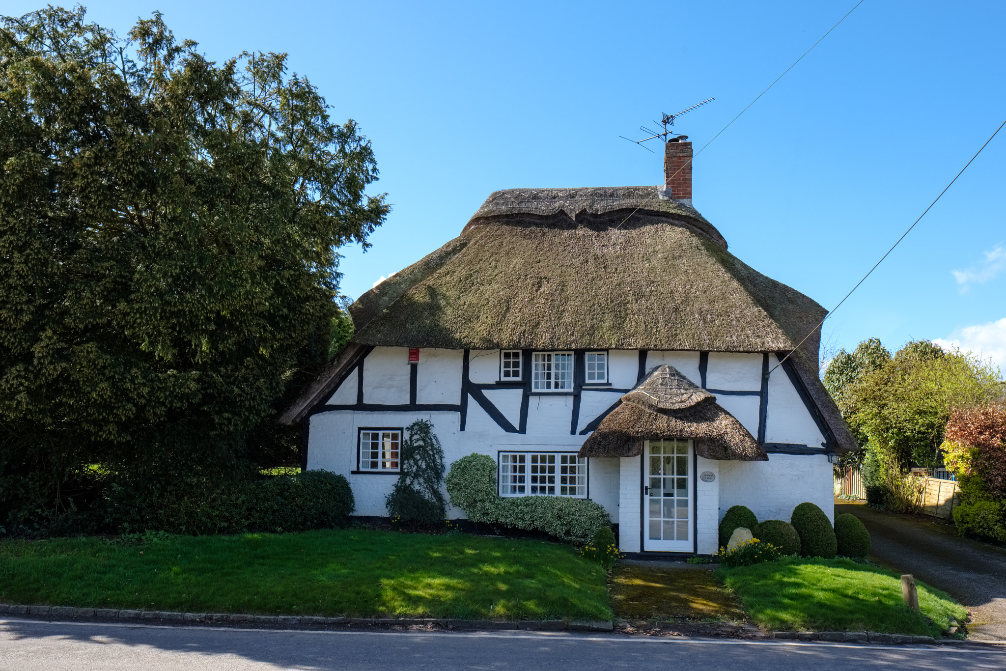 View of a Thatched cottage in Micheldever Hampshire