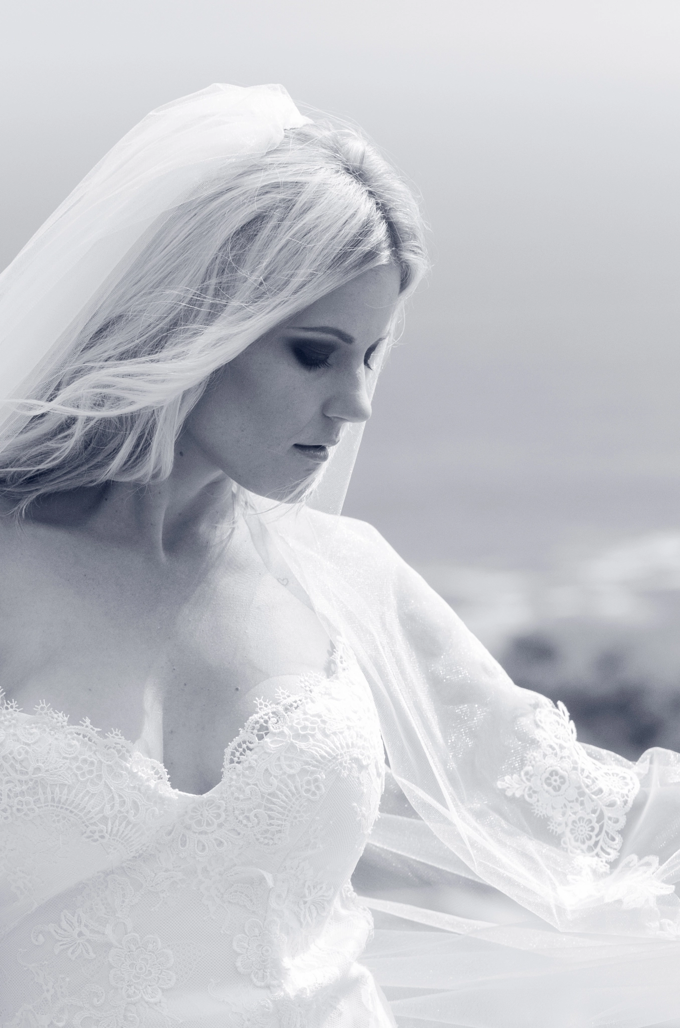 Nikon AF-S Micro-Nikkor 105mm F2.8G IF-ED VR sample photo. Bride on the beach photography