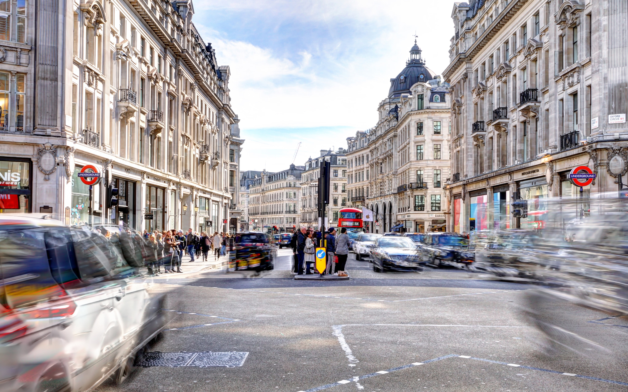 Sony a6500 sample photo. Oxford circus - daytime long exposure photography