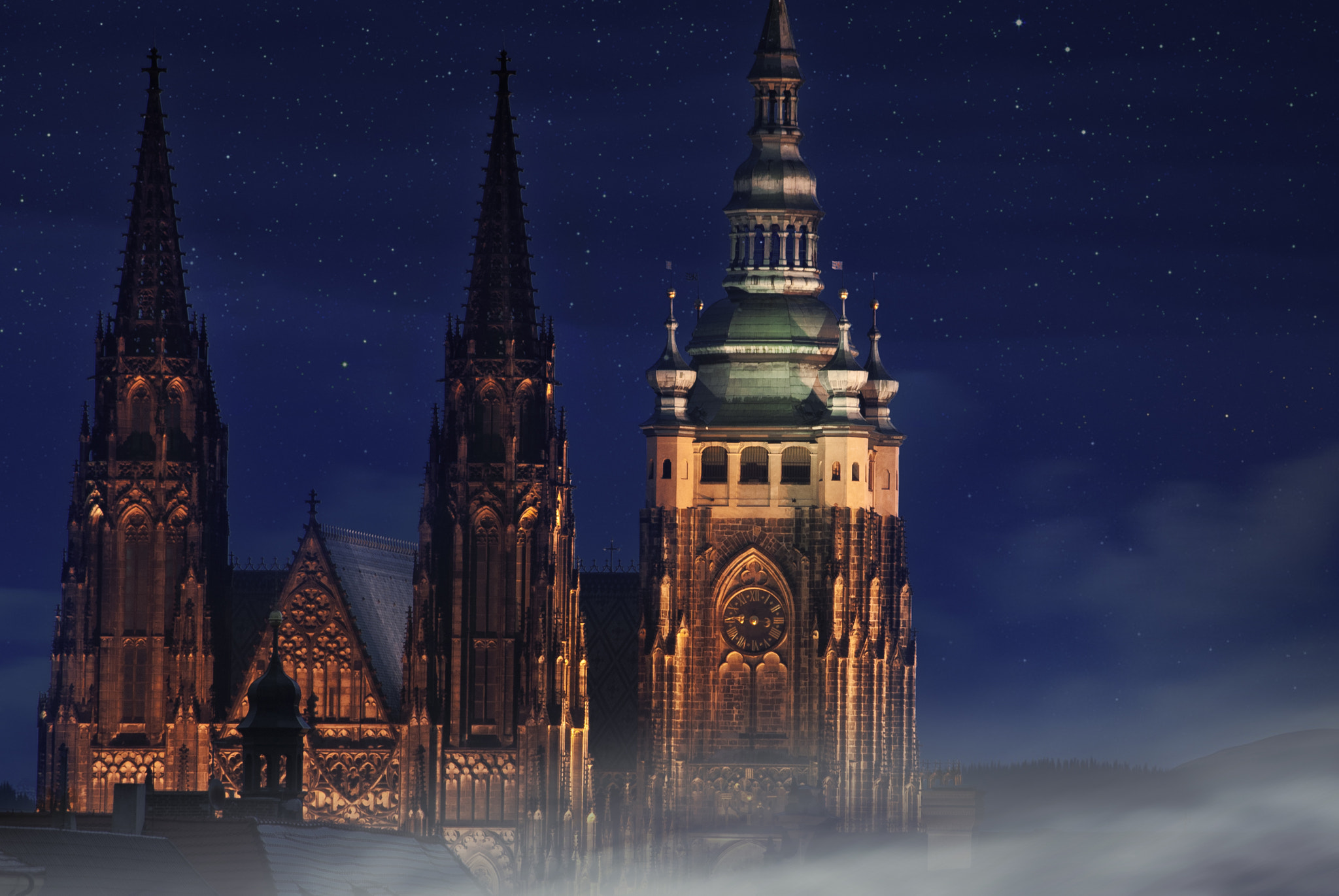 Nikon D3000 sample photo. The nighty castle in prague photography