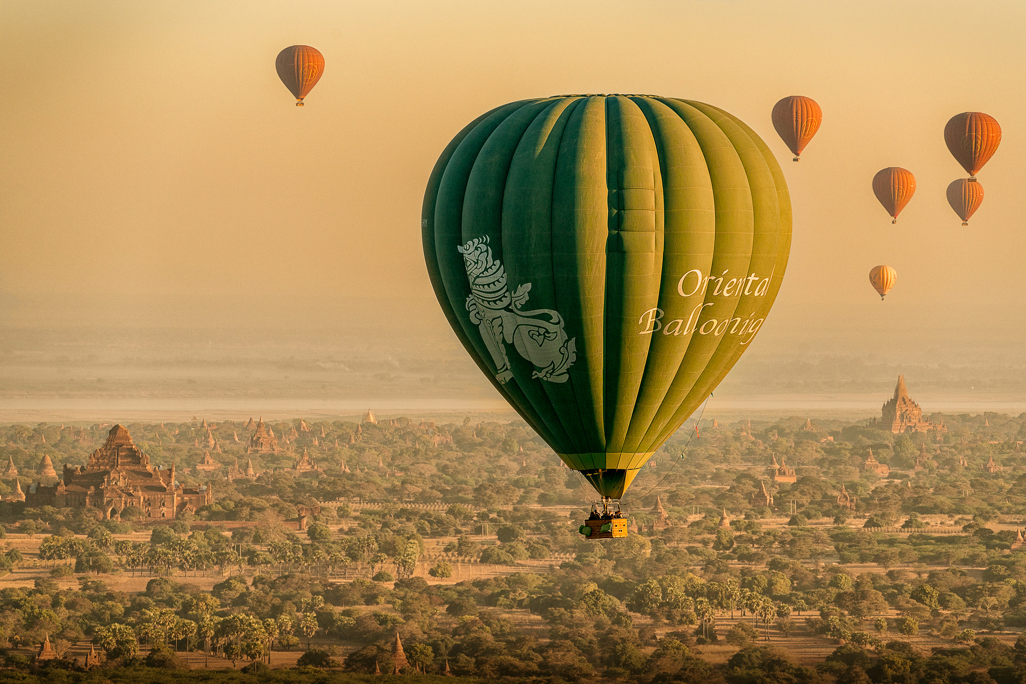 Sony FE 70-300mm F4.5-5.6 G OSS sample photo. Flying over bagan photography