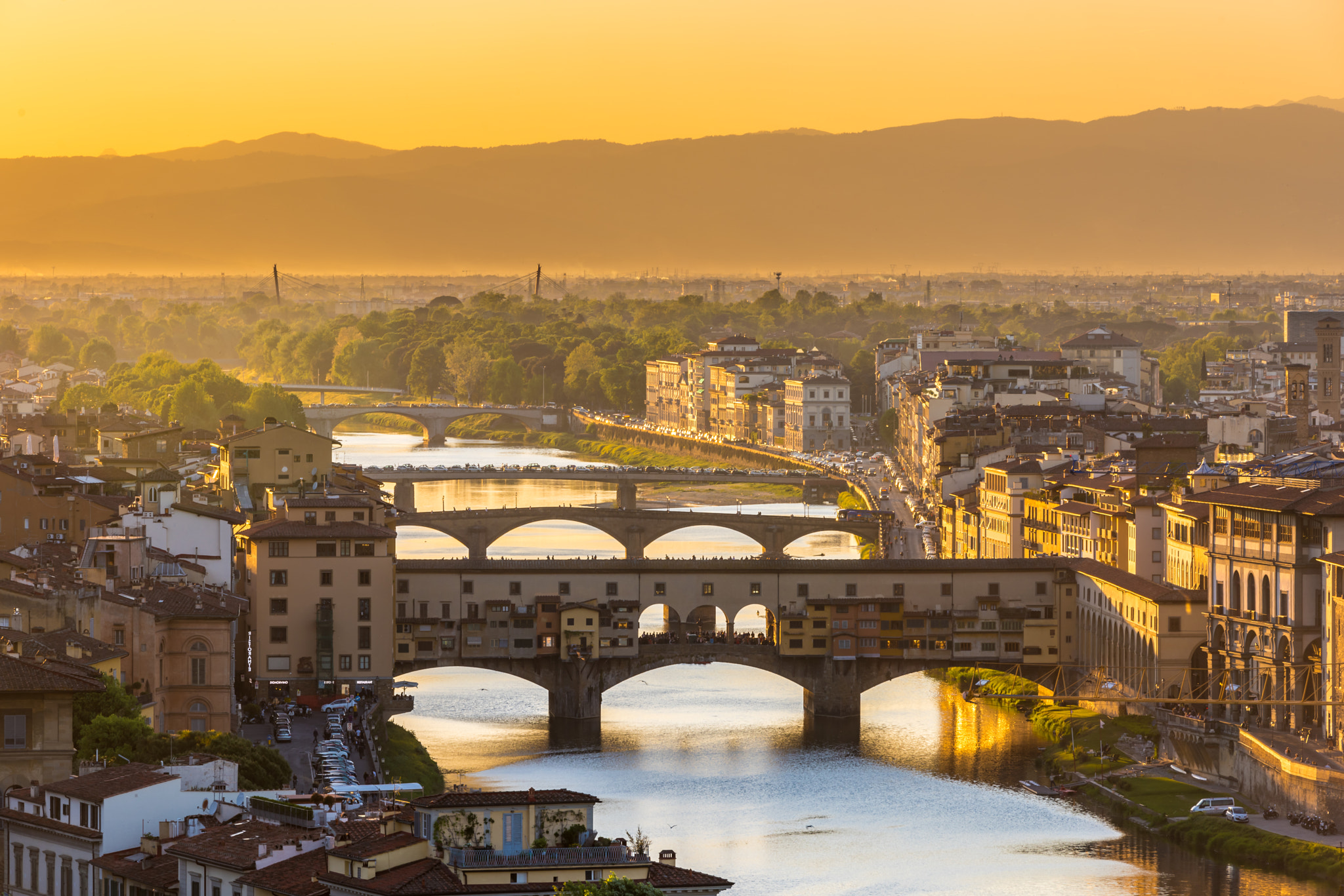 Nikon D810 + Tamron SP 70-200mm F2.8 Di VC USD sample photo. Sunset over florence photography