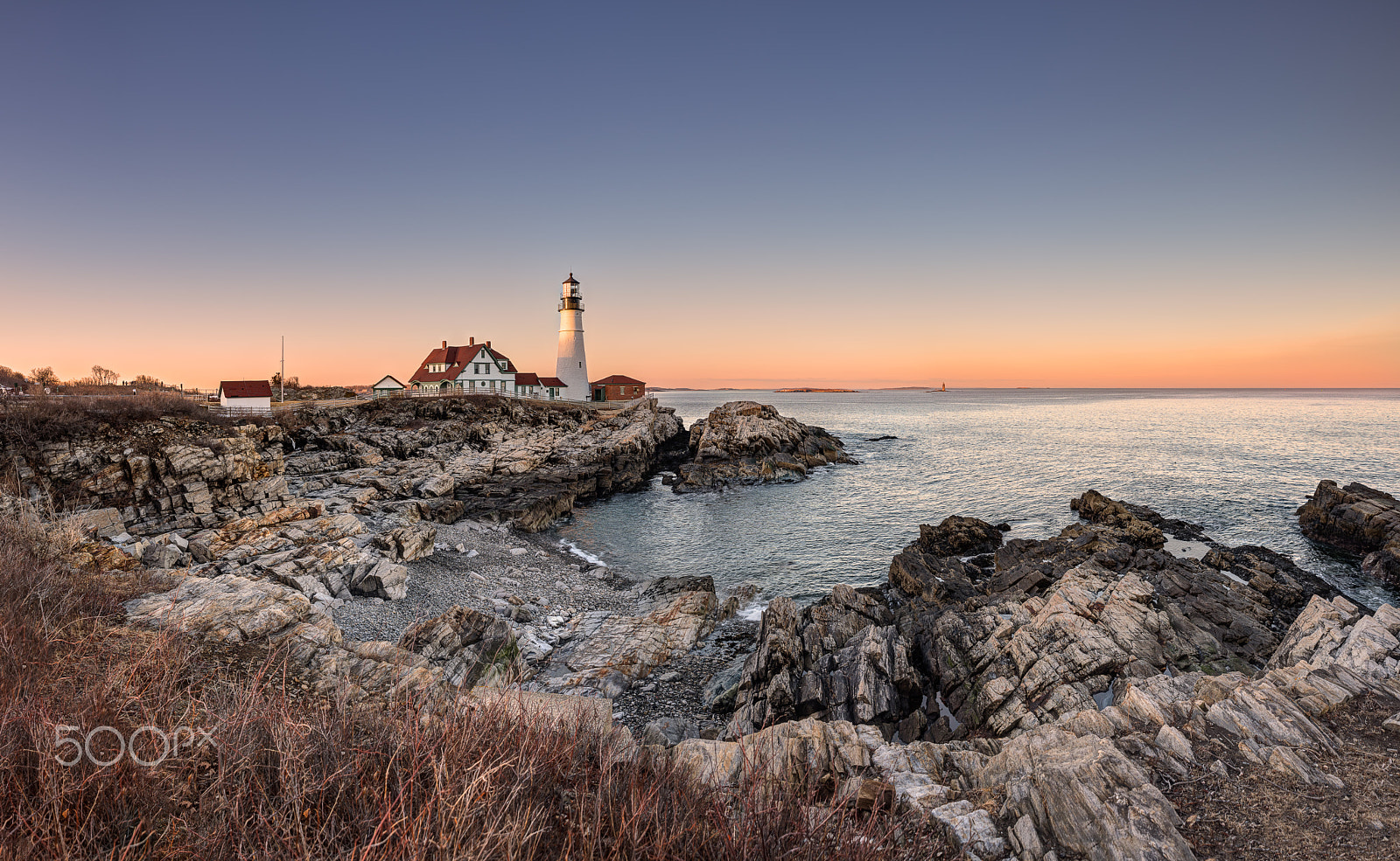 Nikon D810 sample photo. Portland head lighthouse sunset photography