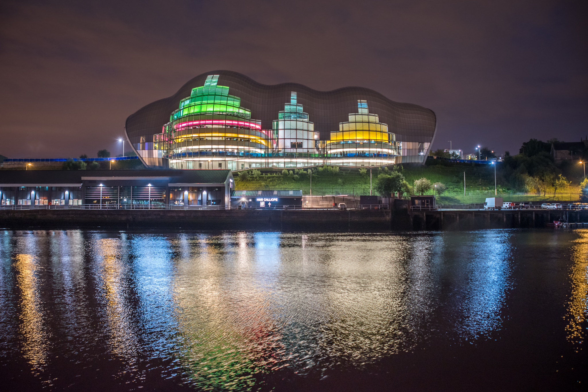 Nikon D5500 sample photo. Sage gateshead overlooks the river tyne photography