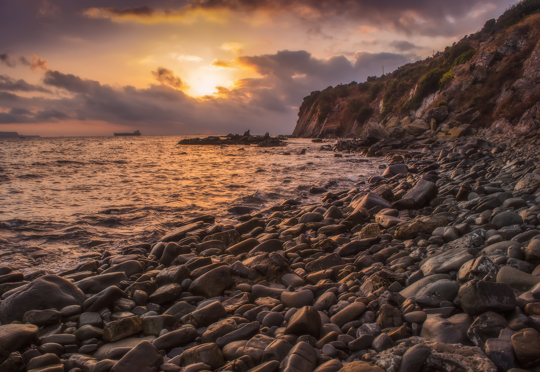 Sony SLT-A37 sample photo. Sunrise in carnero coast. south of spain photography