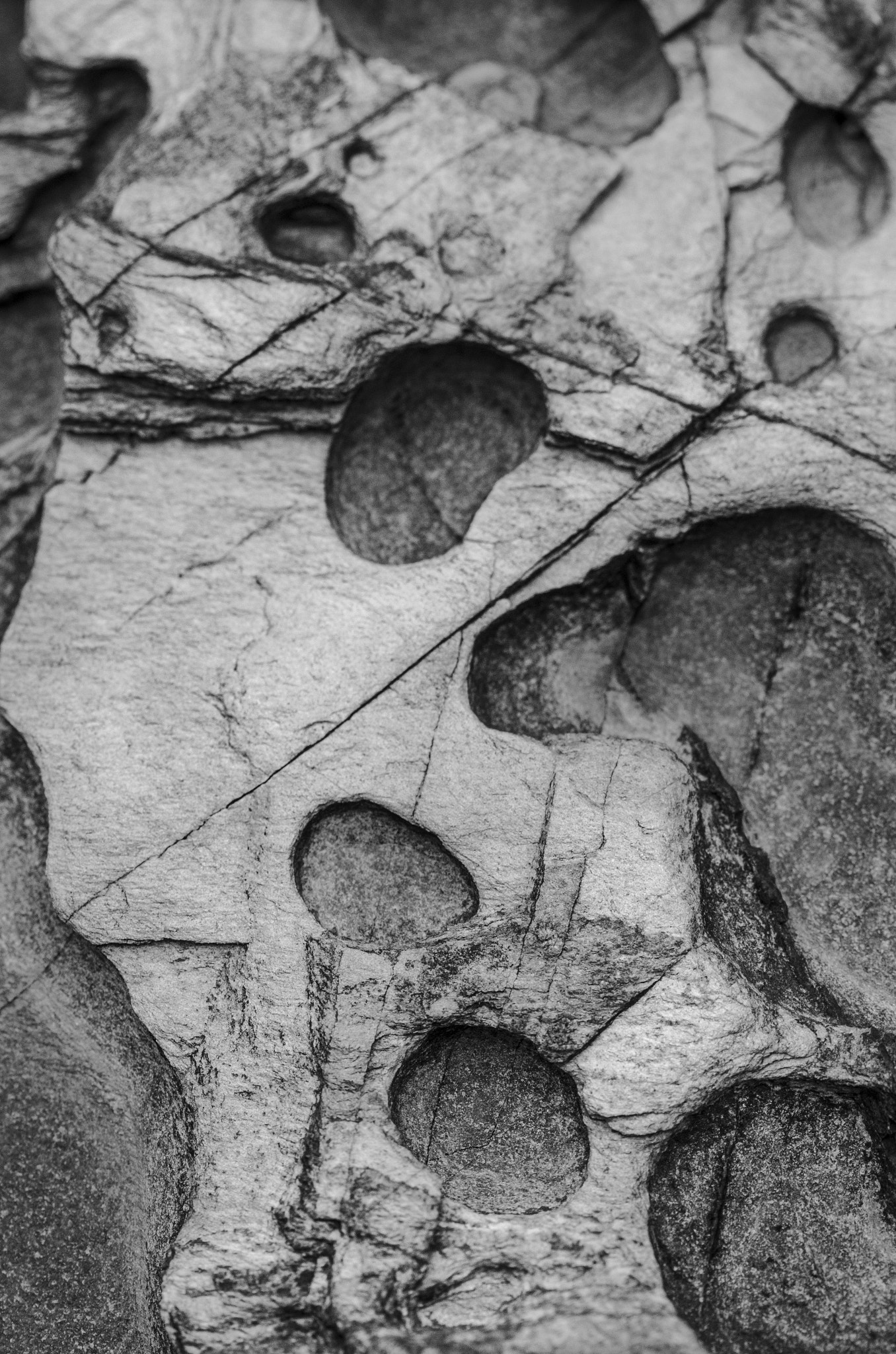 Nikon D7000 sample photo. Rock formation in b&w photography