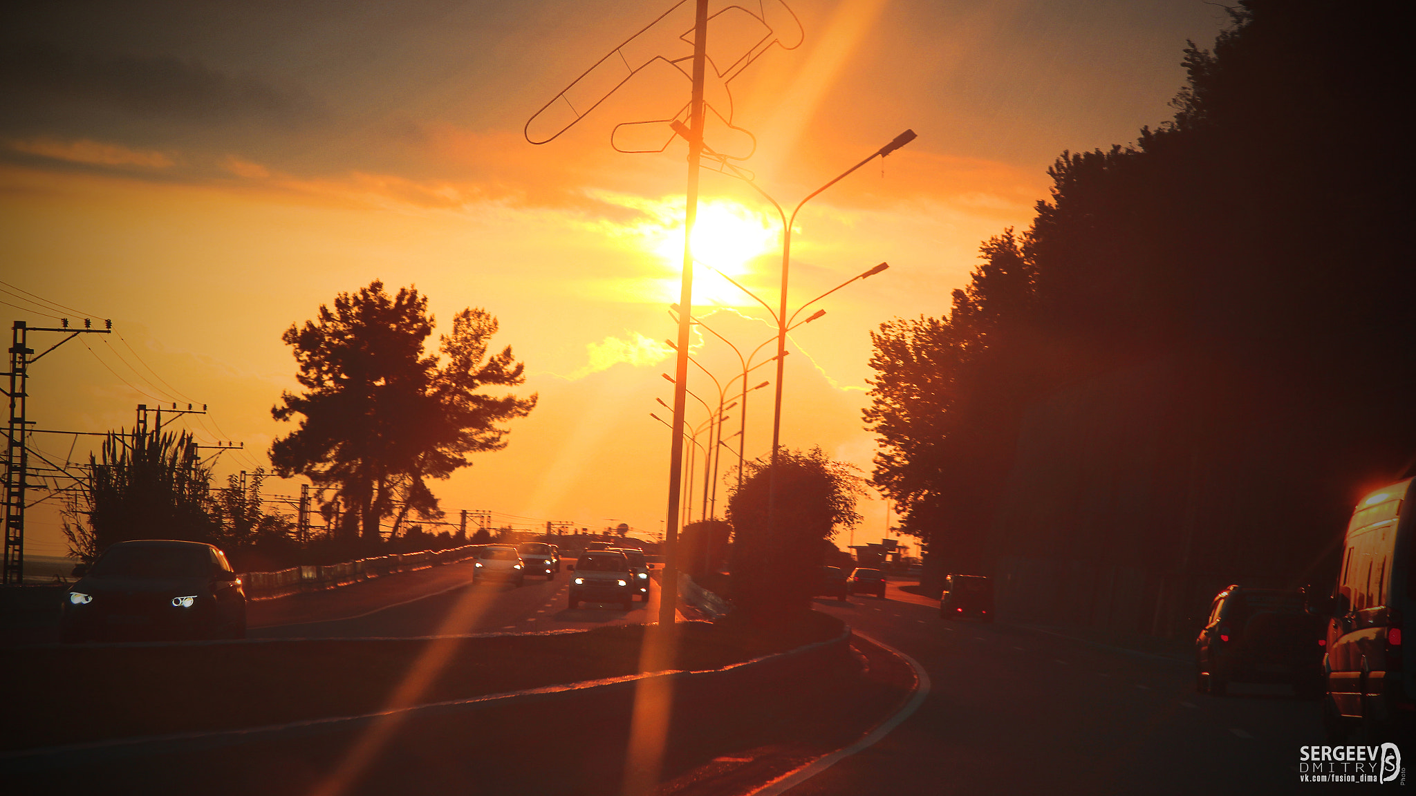 Canon EOS 60D sample photo. Sunset road sochi photography