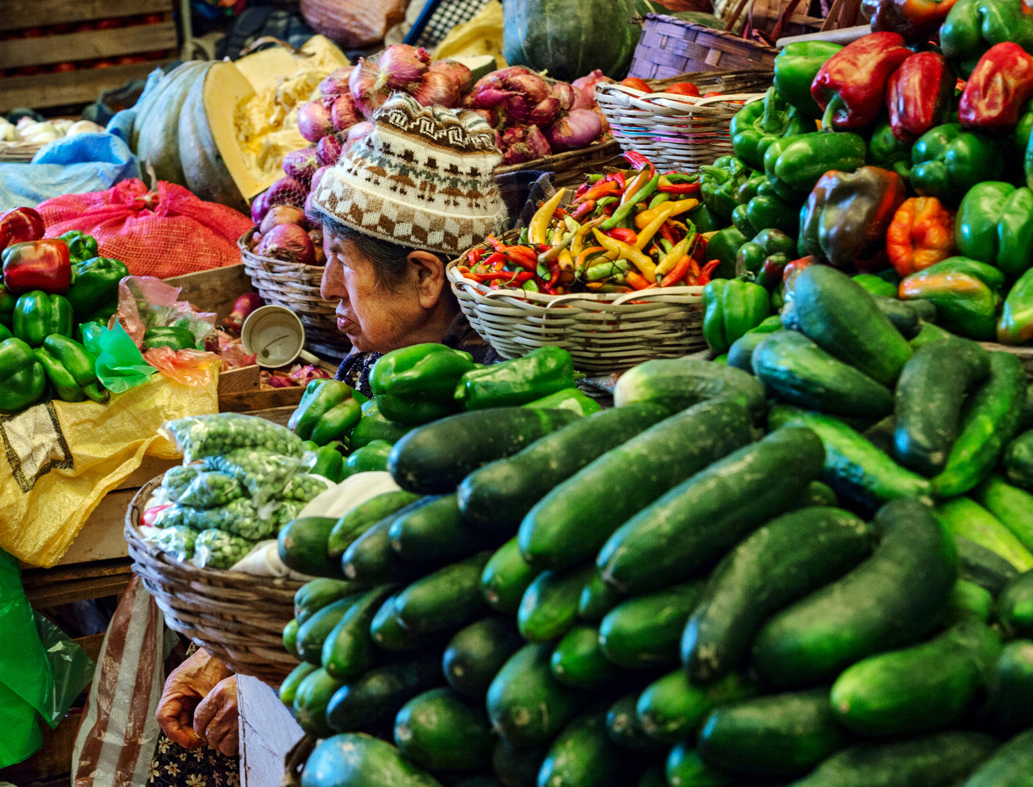 Nikon D4S sample photo. Local bolivian on the market photography