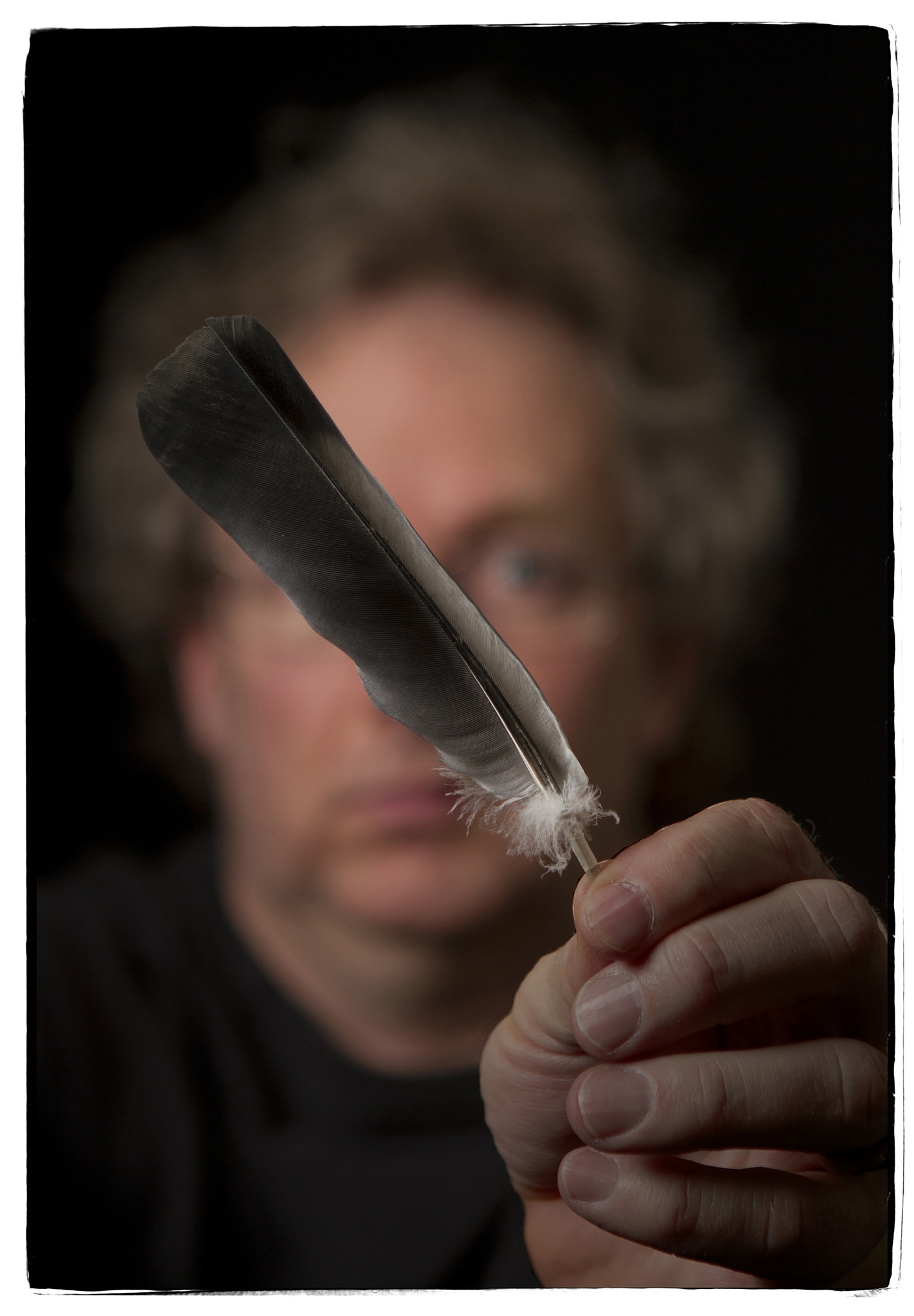 Canon EOS 7D + Canon EF 24-70mm F2.8L USM sample photo. Self-portrait series 4 no 13 - magpie feather. photography