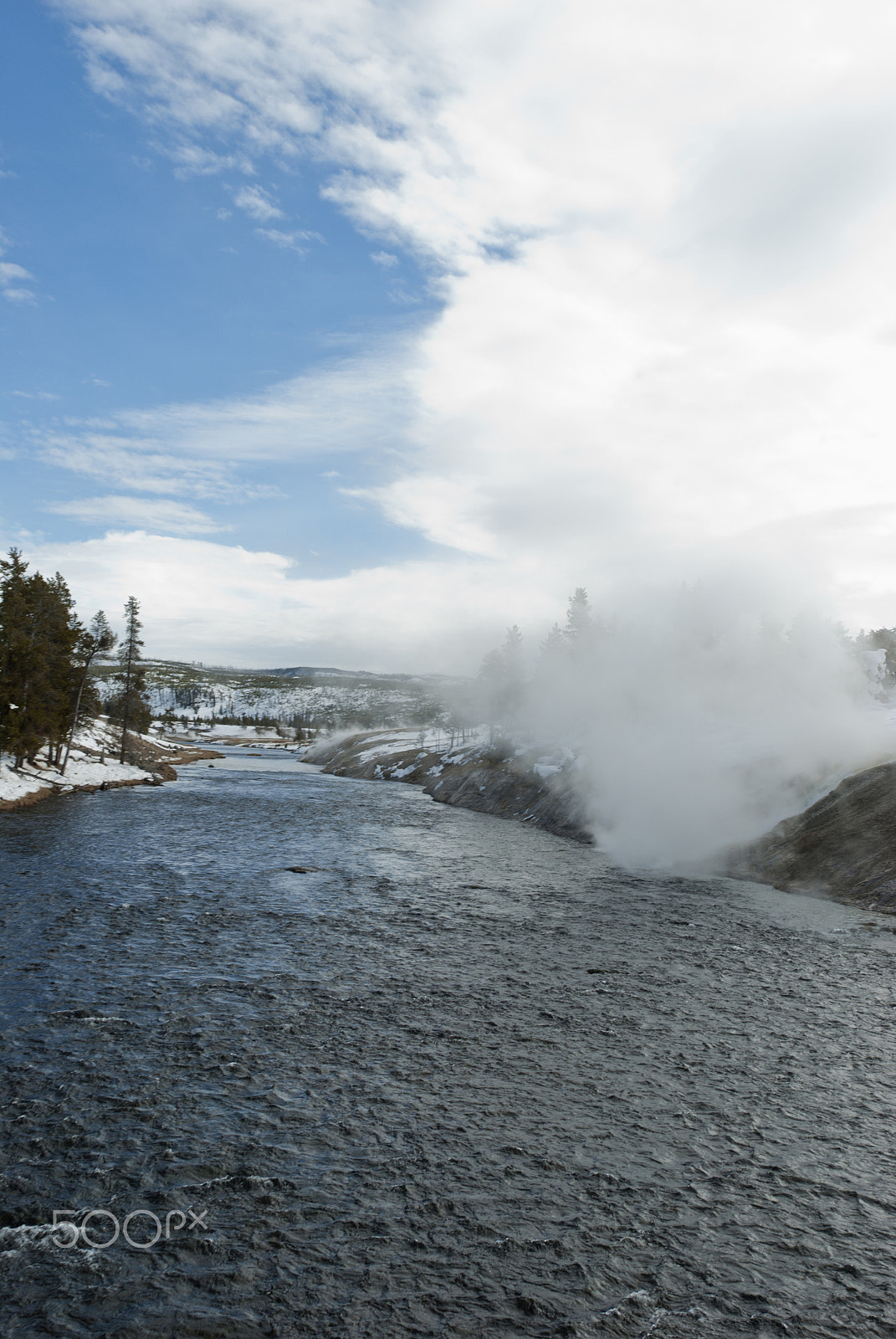 Nikon D200 + Nikon AF-S Nikkor 24-120mm F3.5-5.6G ED-IF VR sample photo. Firehole river, midway geyser basin, yellowstone np photography