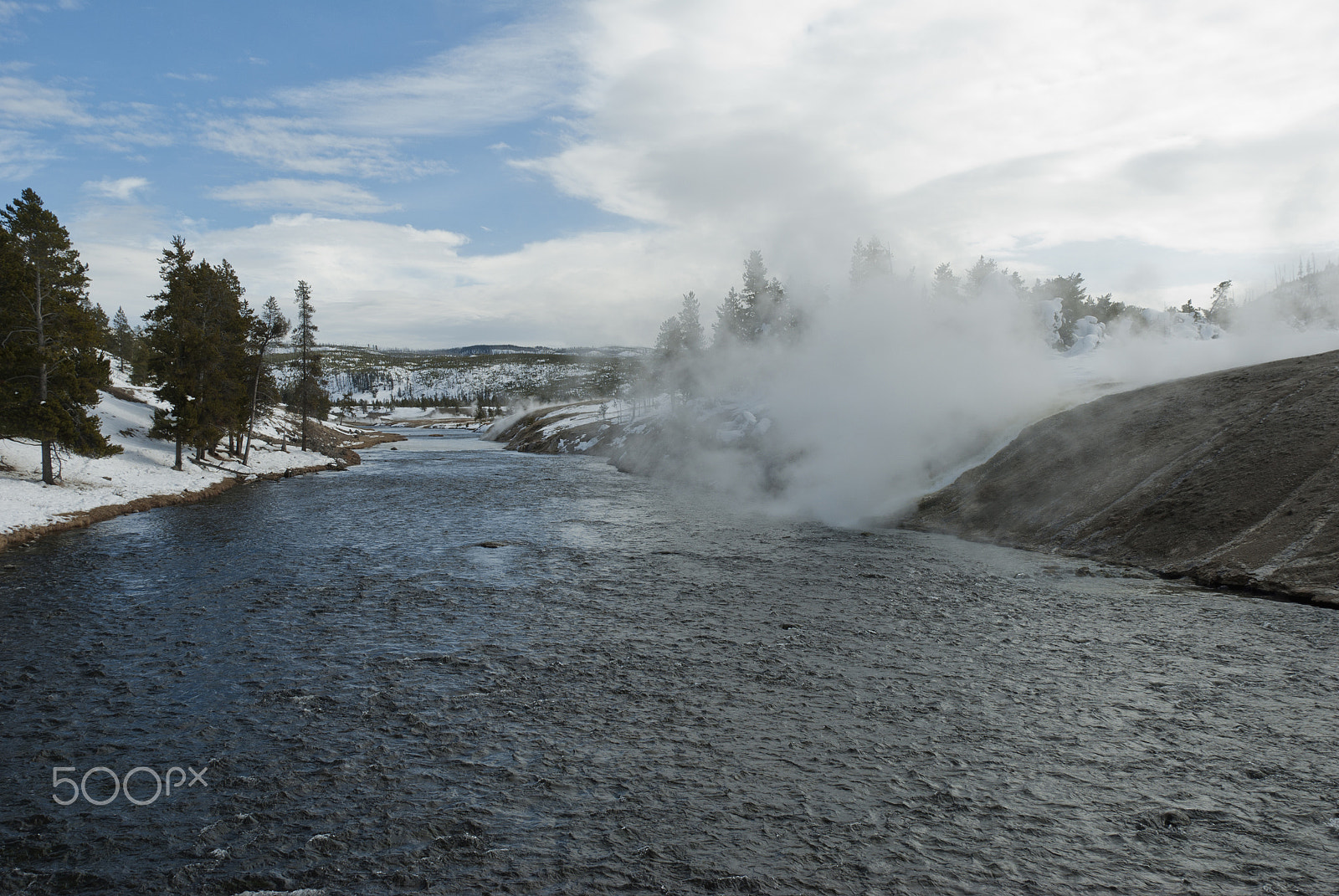 Nikon D200 sample photo. Firehole river, midway geyser basin, yellowstone np photography