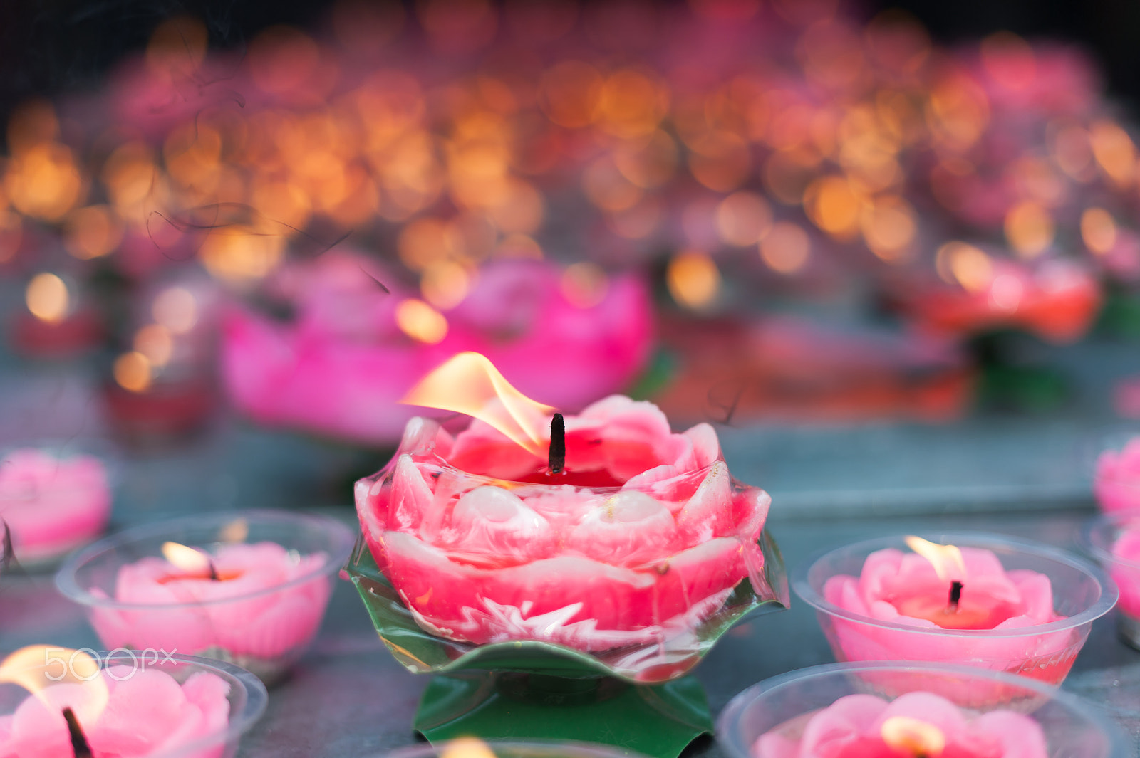 Nikon D700 + Nikon AF-S Nikkor 50mm F1.4G sample photo. Lotus candles in a buddhist temple photography