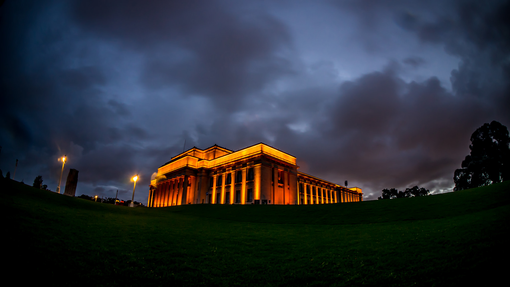 Sony a7 sample photo. Auckland museum at night photography