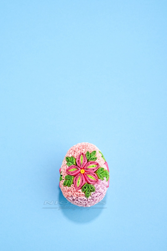 Nikon D610 sample photo. Easter eggs with paper on colorful pastel design graphic backgro photography