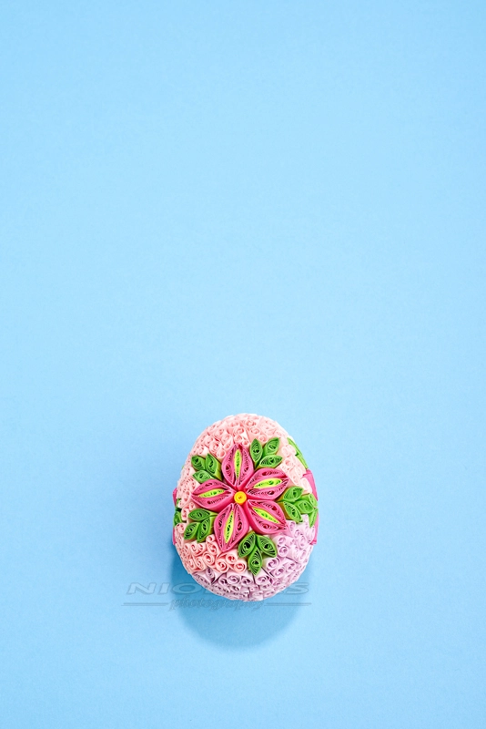 Nikon AF Nikkor 50mm F1.8D sample photo. Easter eggs with paper on colorful pastel design graphic backgro photography