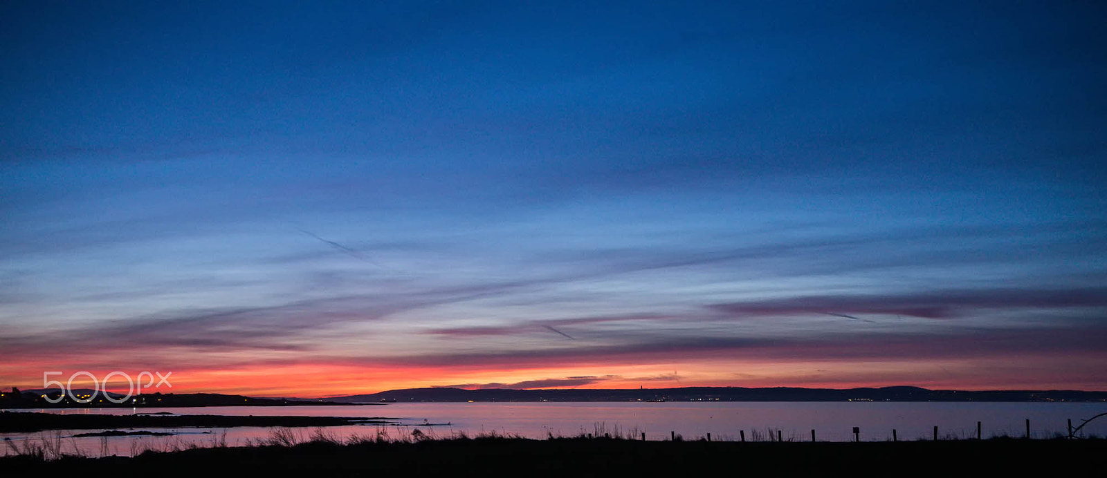 Olympus OM-D E-M5 sample photo. Sunset over belfast lough photography