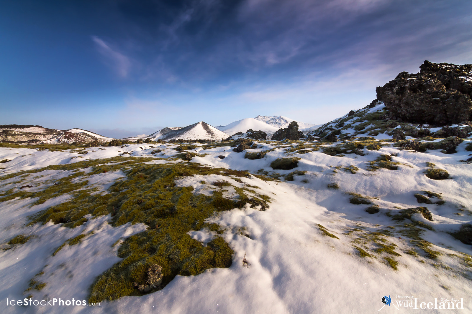Canon EOS 7D sample photo. Discover wild iceland - berserkjahraun with volcanos behind photography