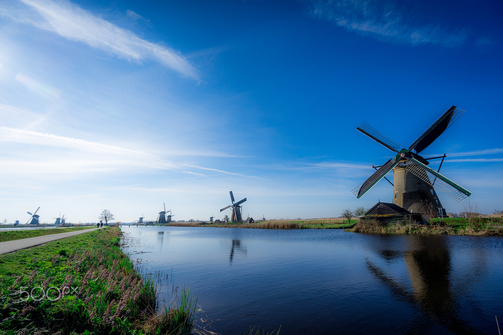 Sony a7R sample photo. Windmills in blue photography