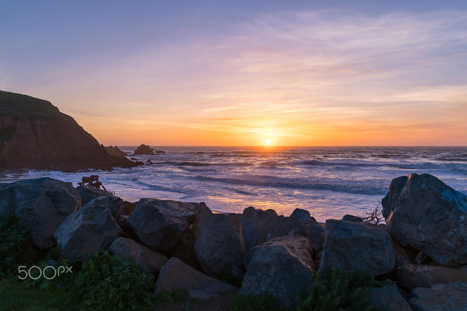 Sony a7R II + Canon EF 24-70mm F2.8L II USM sample photo. Sunset at mori point photography